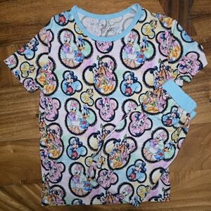 BAMBOO Kids Pajama Set - Multicolor with Light Blue Accents